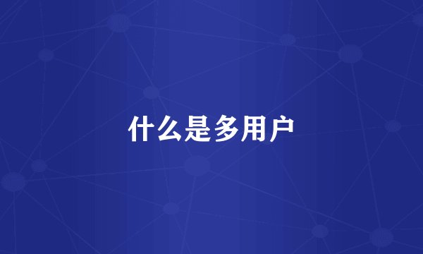 什么是多用户
