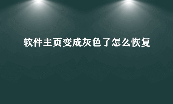 软件主页变成灰色了怎么恢复