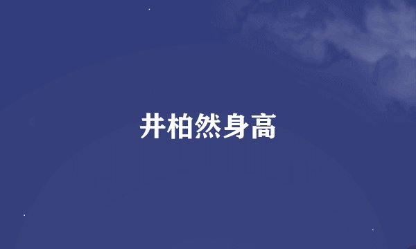 井柏然身高