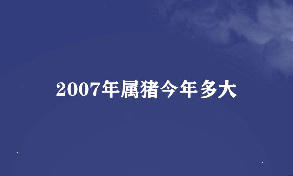 2007年属猪今年多大
