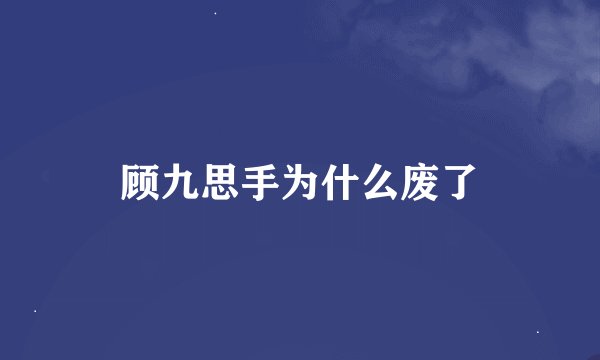 顾九思手为什么废了