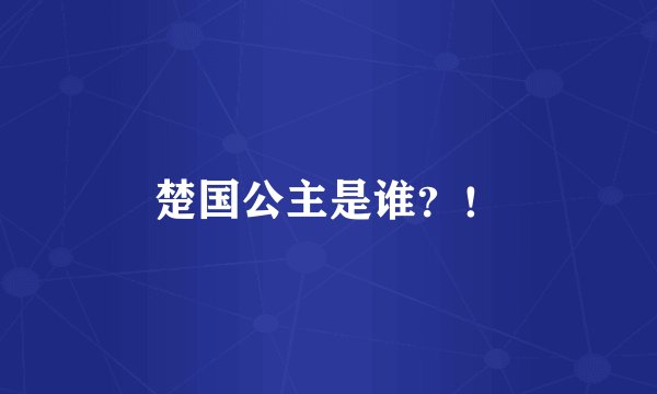 楚国公主是谁？！