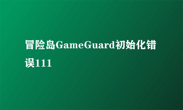 冒险岛GameGuard初始化错误111