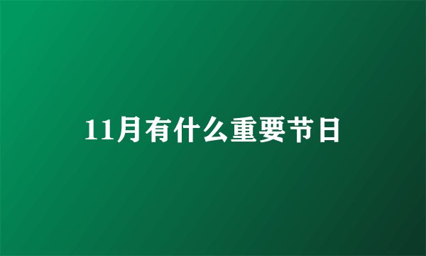 11月有什么重要节日