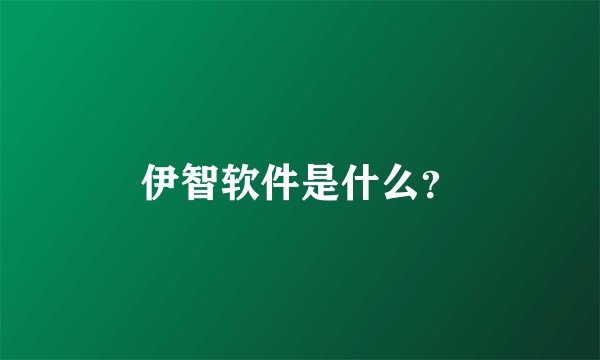 伊智软件是什么？