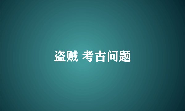 盗贼 考古问题