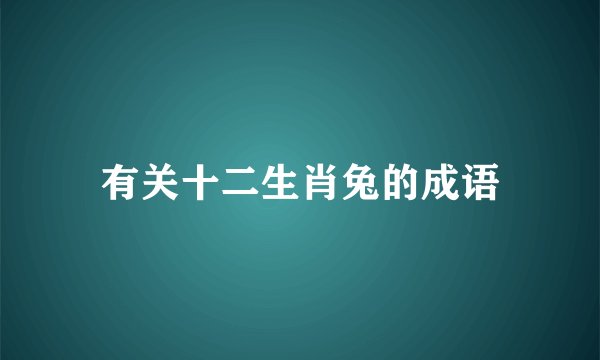 有关十二生肖兔的成语