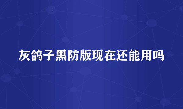 灰鸽子黑防版现在还能用吗