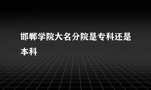 邯郸学院大名分院是专科还是本科