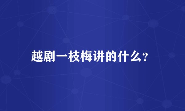 越剧一枝梅讲的什么？