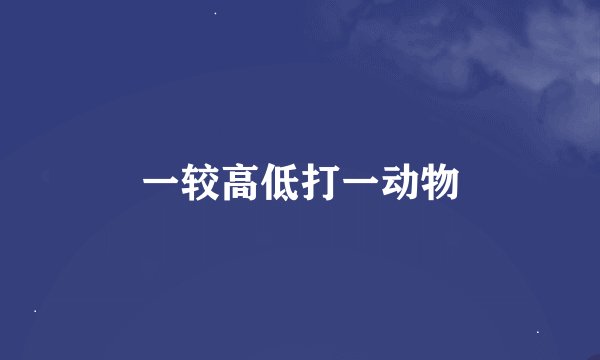 一较高低打一动物