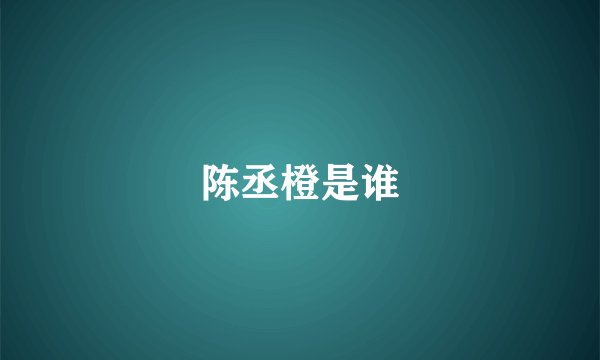 陈丞橙是谁