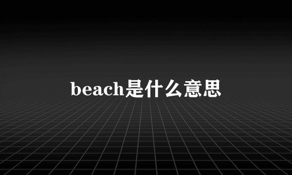 beach是什么意思