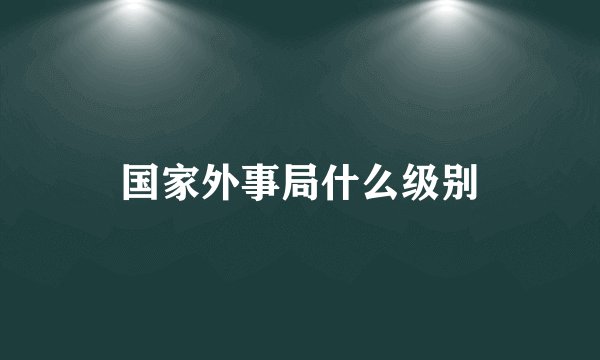 国家外事局什么级别