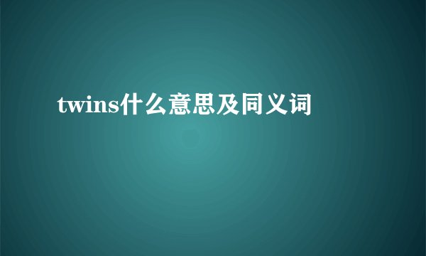 twins什么意思及同义词