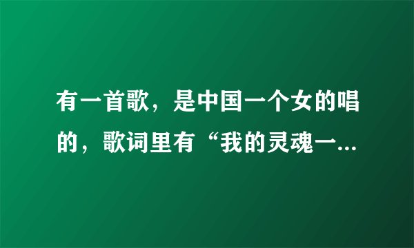 有一首歌，是中国一个女的唱的，歌词里有“我的灵魂一片片凋落“这首歌叫什么名字？