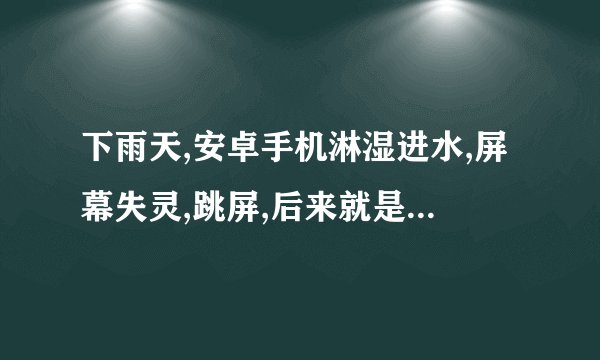 下雨天,安卓手机淋湿进水,屏幕失灵,跳屏,后来就是三个功能键失灵无反应...