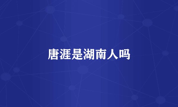 唐涯是湖南人吗