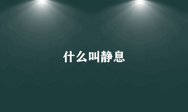什么叫静息