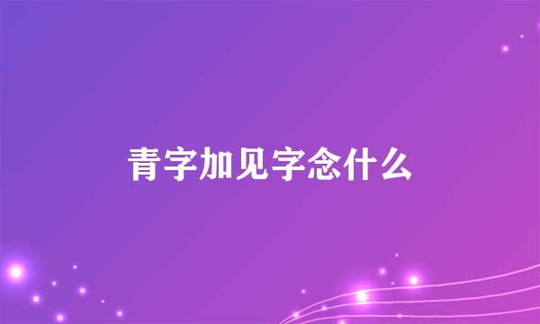 青字加见字念什么