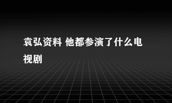 袁弘资料 他都参演了什么电视剧