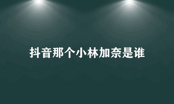 抖音那个小林加奈是谁