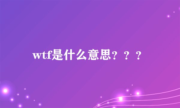 wtf是什么意思？？？