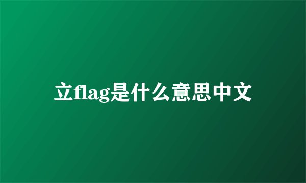 立flag是什么意思中文