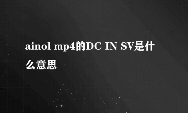 ainol mp4的DC IN SV是什么意思