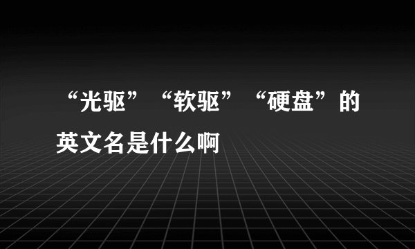 “光驱”“软驱”“硬盘”的英文名是什么啊