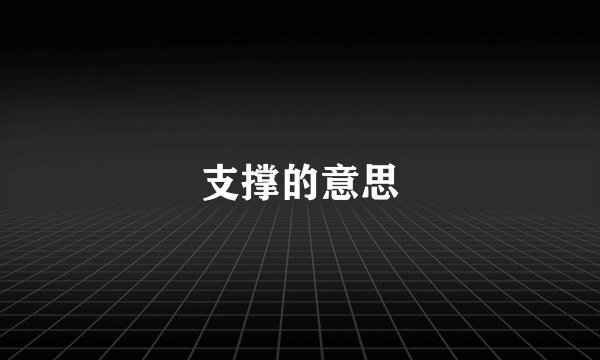 支撑的意思