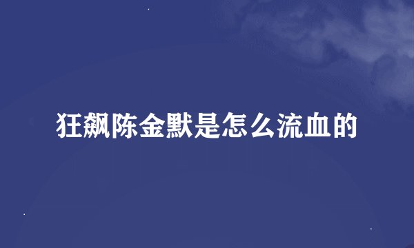 狂飙陈金默是怎么流血的
