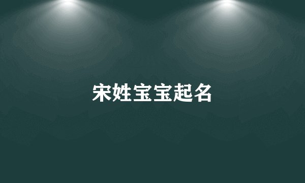 宋姓宝宝起名