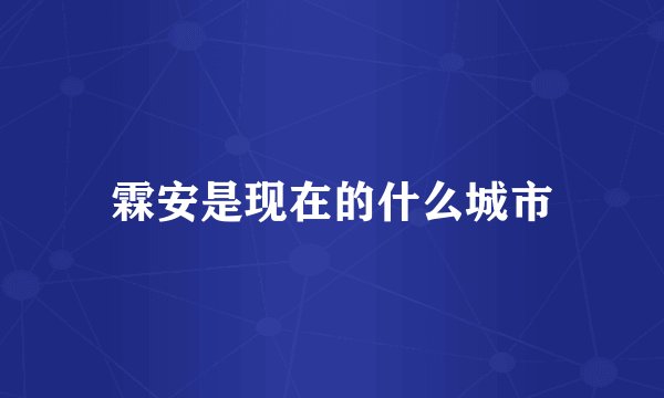 霖安是现在的什么城市