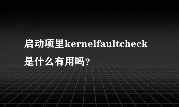 启动项里kernelfaultcheck是什么有用吗？