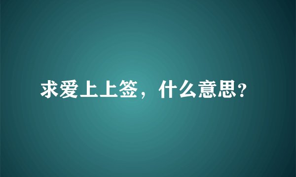 求爱上上签，什么意思？