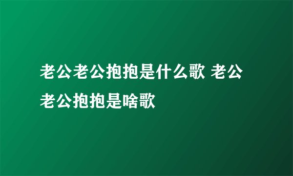 老公老公抱抱是什么歌 老公老公抱抱是啥歌