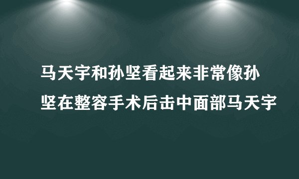 马天宇和孙坚看起来非常像孙坚在整容手术后击中面部马天宇