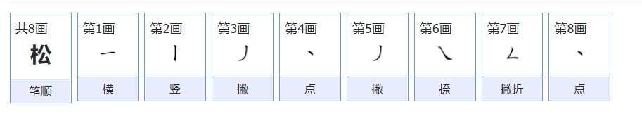 松字笔顺