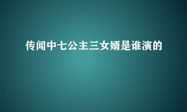传闻中七公主三女婿是谁演的