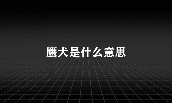 鹰犬是什么意思