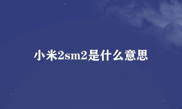 小米2sm2是什么意思
