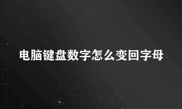 电脑键盘数字怎么变回字母