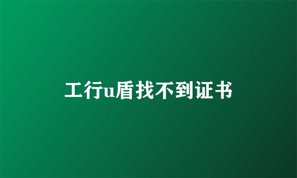 工行u盾找不到证书