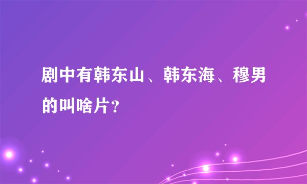 剧中有韩东山、韩东海、穆男的叫啥片？