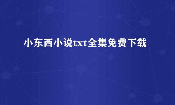 小东西小说txt全集免费下载