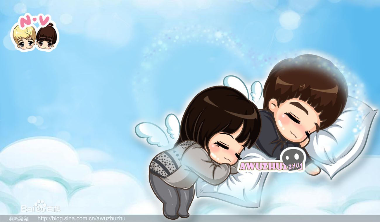 求一个小男孩和小女孩睡觉的图片