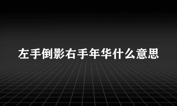 左手倒影右手年华什么意思