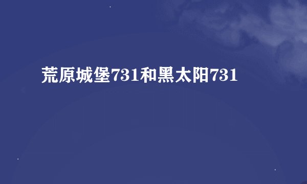 荒原城堡731和黑太阳731