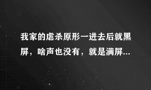我家的虐杀原形一进去后就黑屏，啥声也没有，就是满屏幕都黑了，怎么回事啊？高手仙人指路一下！